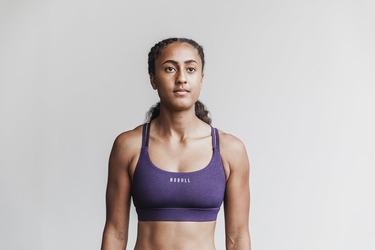 Nobull Plush Heather Women's Sports Bras Dark Purple | Australia (FG4798)